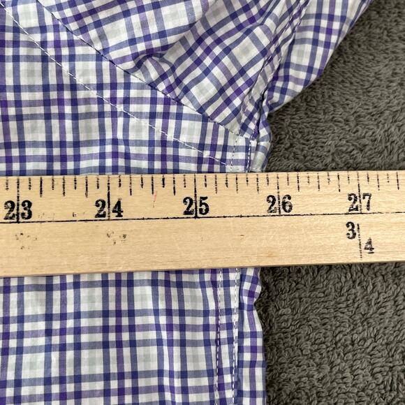 John Maverick Performance Shirt Mens 2XL Purple Plaid Button Up‎ Long Sleeves - Picture 9 of 9